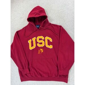 USC Trojans Stitched Logo Campus Hoodie Sweatshirt (Men's XL) Red